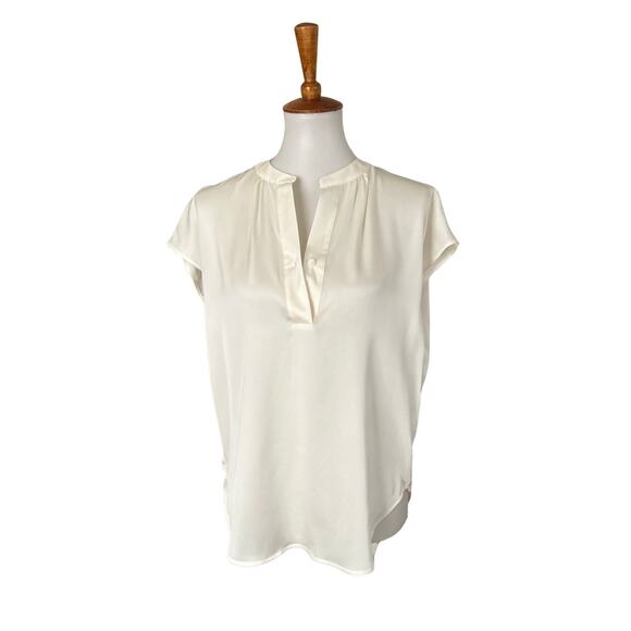 NWT Quince Ivory Silk Blend Cap Sleeve Blouse – XS - Picture 1 of 6